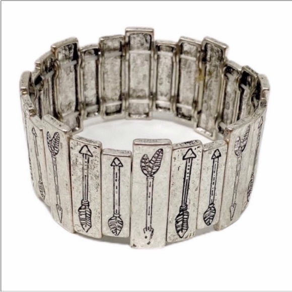 Etched Arrows stretch wide bracelet NEW - Picture 4 of 7